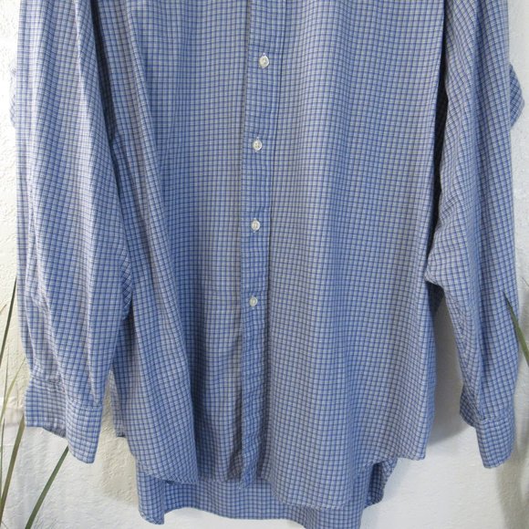 Ralph Lauren Mens Shirt Sz 17/35 Blue Plaid Button - Picture 3 of 11